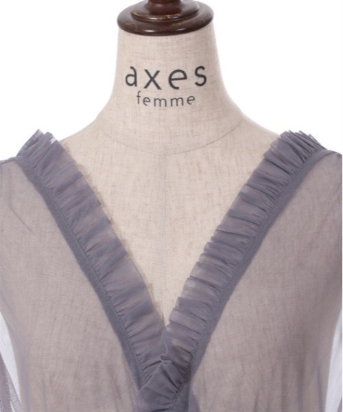 axes femme(アクシーズファム)の「レイヤード用チュールワンピース(ワンピース・レディース・グレー/ブラック/キナリ・FREE)」の20枚目の写真