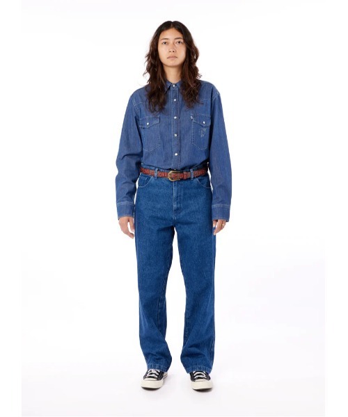 Sky High Farm Workwear（スカイハイ ファーム ワークウェア）の「UNISEX PERENNIAL LOGO DENIM PANTS W（デニムパンツ・メンズ・ブルー・M）」の3枚目の写真
