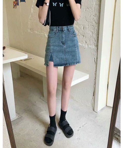 セール】パンツ付き デニム スカート（スカート）｜kirakiraShop