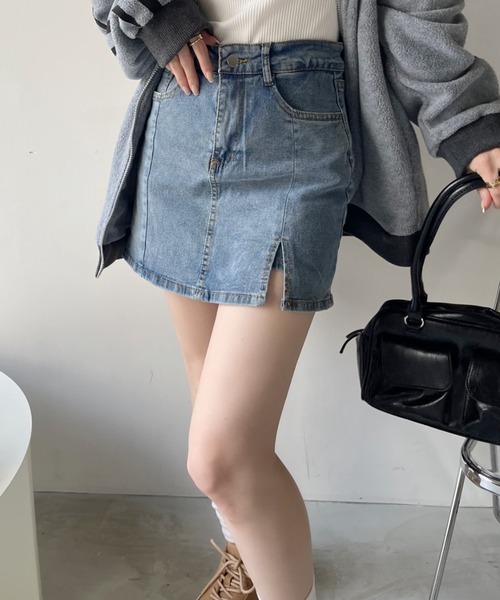kirakiraShop(キラキラショップ)の「パンツ付き デニム スカート(スカート・レディース・ブルー/ブラック・S/M/L/XL)」の14枚目の写真