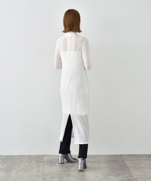 CODE A（コードエー）の「◆CODE A｜shrink lace dress（ワンピース・レディース・ホワイト/サンドベージュ・00）」の7枚目の写真