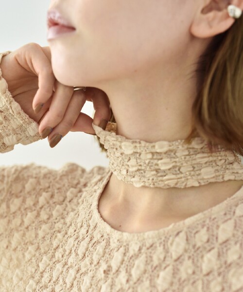 CODE A（コードエー）の「◆CODE A｜shrink lace dress（ワンピース・レディース・ホワイト/サンドベージュ・00）」の17枚目の写真