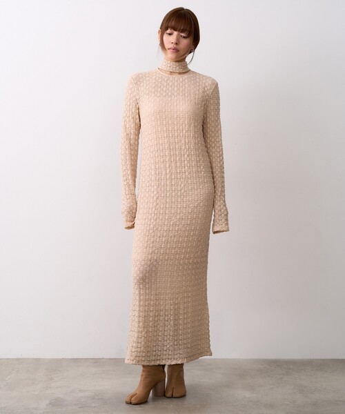 CODE A（コードエー）の「◆CODE A｜shrink lace dress（ワンピース・レディース・ホワイト/サンドベージュ・00）」の18枚目の写真