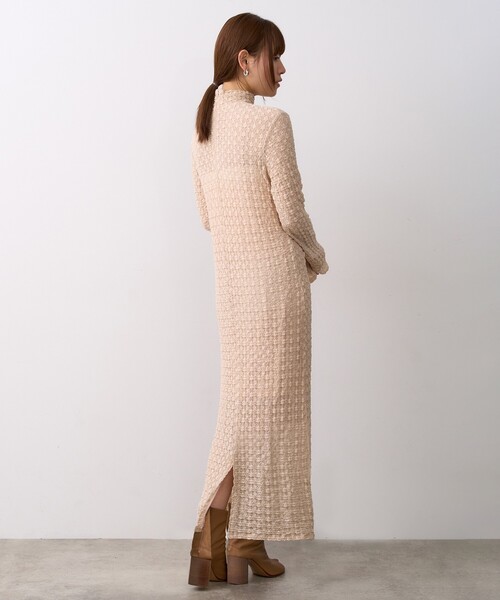 CODE A（コードエー）の「◆CODE A｜shrink lace dress（ワンピース・レディース・ホワイト/サンドベージュ・00）」の21枚目の写真