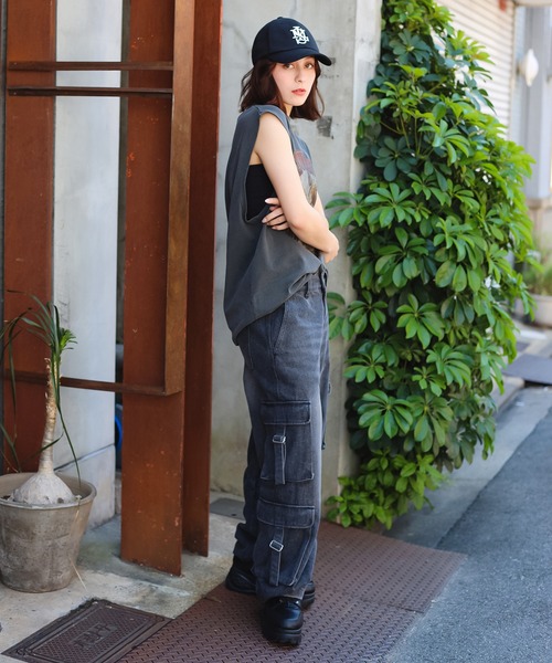 SPINNS（スピンズ）の「【2サイズ展開・ユニセックス】ダイドデニムカーゴパンツ（デニムパンツ・メンズ・ブラック/ブルー・M/L）」の20枚目の写真