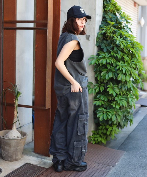 SPINNS（スピンズ）の「【2サイズ展開・ユニセックス】ダイドデニムカーゴパンツ（デニムパンツ・メンズ・ブラック/ブルー・M/L）」の21枚目の写真