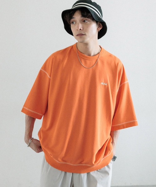 SIGNAL SPORTS(シグナルスポーツ)の「【SIGNAL SPORTS】ONE POINT COLOR SWEAT/ワンポイント刺繍/カラーミニ裏毛クルーネックTシャツ(Tシャツ/カットソー・メンズ・イエロー系その他/スミクロ/オレンジ/オフホワイト/イエロー系その他2・MEDIUM/LARGE)」の5枚目の写真