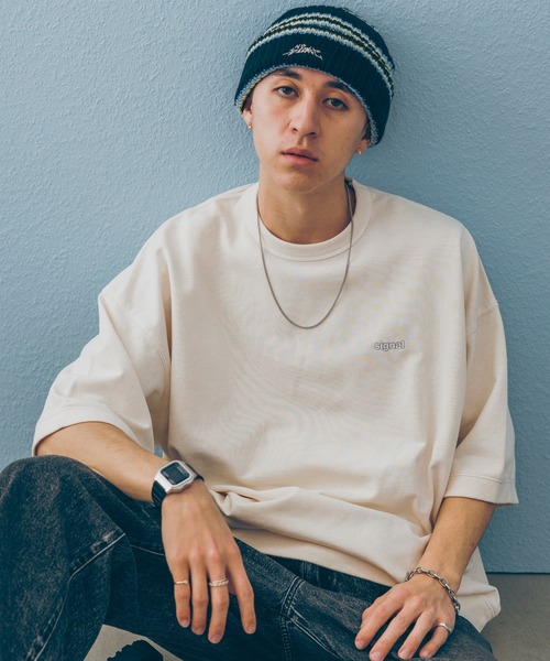 SIGNAL SPORTS(シグナルスポーツ)の「【SIGNAL SPORTS】ONE POINT COLOR SWEAT/ワンポイント刺繍/カラーミニ裏毛クルーネックTシャツ(Tシャツ/カットソー・メンズ・イエロー系その他/スミクロ/オレンジ/オフホワイト/イエロー系その他2・MEDIUM/LARGE)」の12枚目の写真