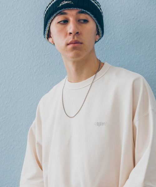 SIGNAL SPORTS(シグナルスポーツ)の「【SIGNAL SPORTS】ONE POINT COLOR SWEAT/ワンポイント刺繍/カラーミニ裏毛クルーネックTシャツ(Tシャツ/カットソー・メンズ・イエロー系その他/スミクロ/オレンジ/オフホワイト/イエロー系その他2・MEDIUM/LARGE)」の8枚目の写真