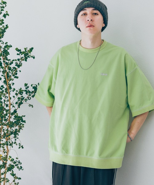 SIGNAL SPORTS(シグナルスポーツ)の「【SIGNAL SPORTS】ONE POINT COLOR SWEAT/ワンポイント刺繍/カラーミニ裏毛クルーネックTシャツ(Tシャツ/カットソー・メンズ・イエロー系その他/スミクロ/オレンジ/オフホワイト/イエロー系その他2・MEDIUM/LARGE)」の16枚目の写真