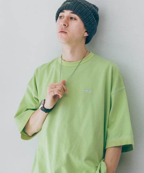 SIGNAL SPORTS(シグナルスポーツ)の「【SIGNAL SPORTS】ONE POINT COLOR SWEAT/ワンポイント刺繍/カラーミニ裏毛クルーネックTシャツ(Tシャツ/カットソー・メンズ・イエロー系その他/スミクロ/オレンジ/オフホワイト/イエロー系その他2・MEDIUM/LARGE)」の19枚目の写真