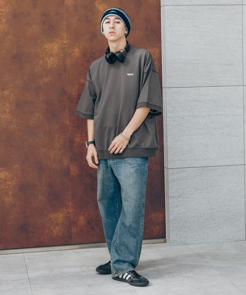 SIGNAL SPORTS(シグナルスポーツ)の「【SIGNAL SPORTS】ONE POINT COLOR SWEAT/ワンポイント刺繍/カラーミニ裏毛クルーネックTシャツ(Tシャツ/カットソー・メンズ・イエロー系その他/スミクロ/オレンジ/オフホワイト/イエロー系その他2・MEDIUM/LARGE)」の11枚目の写真