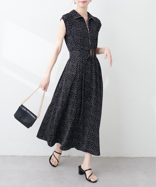 natural couture ワンピース セール】レイヤード風カットジョーゼットワンピース（ワンピース