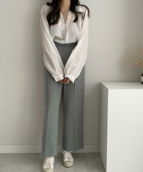 Miniministore（ミニミニストア）の「フロントボタン ブラウス バルーンシャツ（シャツ/ブラウス・レディース・ホワイト/ブラック・FREE）」の7枚目の写真