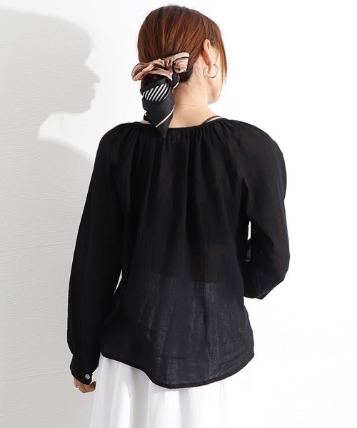 Miniministore（ミニミニストア）の「フロントボタン ブラウス バルーンシャツ（シャツ/ブラウス・レディース・ホワイト/ブラック・FREE）」の11枚目の写真
