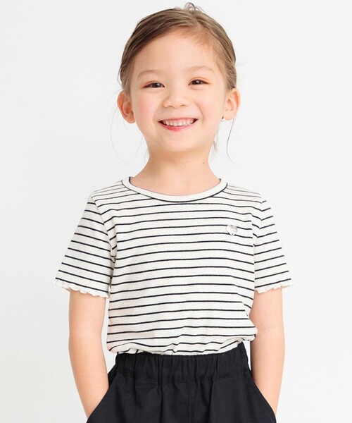 BRANSHES（ブランシェス）の「【GOOD PRICE】ストレッチテレコ半袖Tシャツ（Tシャツ/カットソー・キッズ・ピンク/その他/ライトグリーン/オフホワイト/ブラック・90/120/110/100/150/140/130/80）」の5枚目の写真