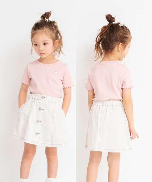 BRANSHES（ブランシェス）の「【GOOD PRICE】ストレッチテレコ半袖Tシャツ（Tシャツ/カットソー・キッズ・ピンク/その他/ライトグリーン/オフホワイト/ブラック・90/120/110/100/150/140/130/80）」の12枚目の写真