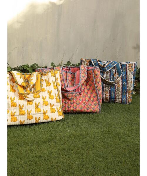 CONTROL FREAK（コントロールフリーク）の「■別注CONTROL　FREAK　ブロックptキルトトート（トートバッグ・レディース・ブルー/ピンク/イエロー・FREE）」の7枚目の写真