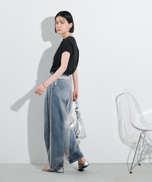 Shelly island(シェリーアイランド)の「チュールワイドパンツ(その他パンツ・レディース・ブラック/グレー・M)」の15枚目の写真