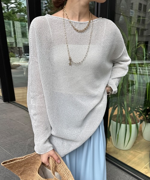 DouDou（ドゥドゥ）の「カノコ編み2WAYプルオーバー（ニット