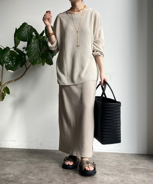 DouDou（ドゥドゥ）の「カノコ編み2WAYプルオーバー（ニット/セーター・レディース・ピンク/ライトベージュ/ブラック/ライトグレー/バイオレット・FREE）」の9枚目の写真