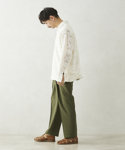 JOURNAL STANDARD relume（ジャーナルスタンダード　レリューム）の「スキッパーレース ループシャツ（シャツ/ブラウス・メンズ・ブラック/ホワイト・MEDIUM/LARGE）」の18枚目の写真