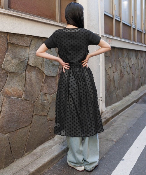 3.3 Field Trip （3.3フィールドトリップ）の「3.3 Field Trip／フラワーメッシュワンピース　2118441（ワンピース・レディース・ブラック/アイボリー・FREE）」の13枚目の写真