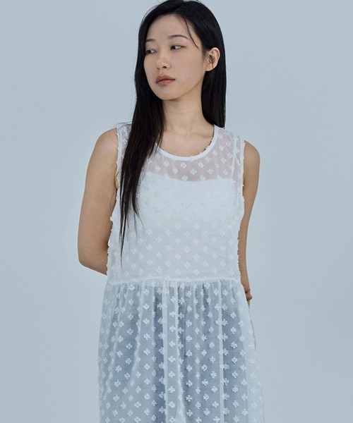 3.3 Field Trip （3.3フィールドトリップ）の「3.3 Field Trip／フラワーメッシュワンピース　2118441（ワンピース・レディース・ブラック/アイボリー・FREE）」の5枚目の写真