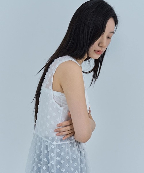 3.3 Field Trip （3.3フィールドトリップ）の「3.3 Field Trip／フラワーメッシュワンピース　2118441（ワンピース・レディース・ブラック/アイボリー・FREE）」の6枚目の写真