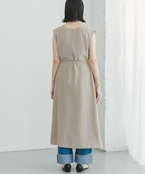 ITEMS URBANRESEARCH（アイテムズ アーバンリサーチ）の「『セットアップ対応』リネンライクウエストマークワンピース（ワンピース・レディース・ブラック/ベージュ/グリーン系その他・FREE）」の19枚目の写真