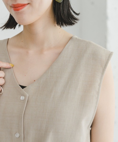 ITEMS URBANRESEARCH（アイテムズ アーバンリサーチ）の「『セットアップ対応』リネンライクウエストマークワンピース（ワンピース・レディース・ブラック/ベージュ/グリーン系その他・FREE）」の20枚目の写真