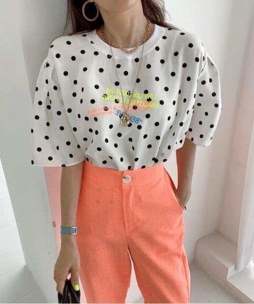 N.s(エヌドットエス)の「配色ロゴデザインドットTEE(Tシャツ/カットソー・レディース・ホワイト/ホワイト系その他/ブラック/モカ・FREE)」の3枚目の写真