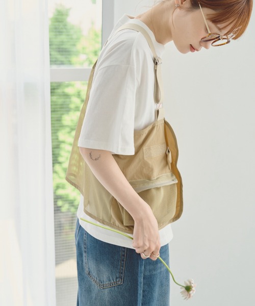 unclip（アンクリップ）の「ナイロンメッシュベスト（ベスト・レディース・カーキ/ベージュ・FREE）」の12枚目の写真