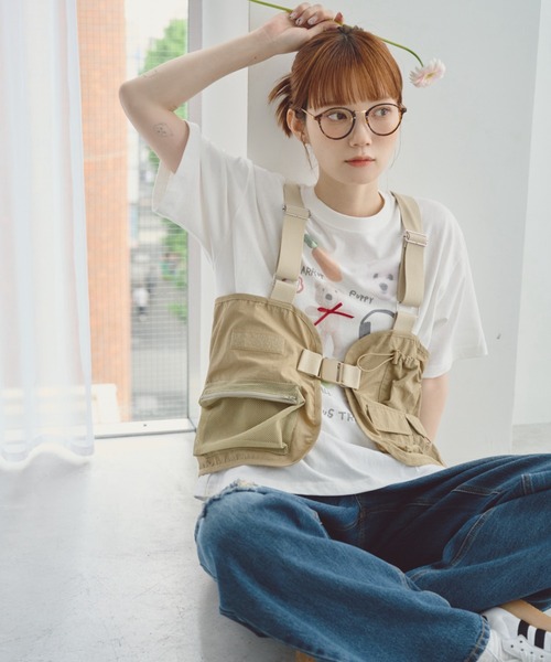 unclip（アンクリップ）の「ナイロンメッシュベスト（ベスト・レディース・カーキ/ベージュ・FREE）」の5枚目の写真