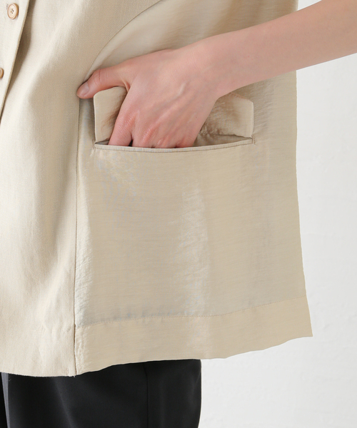 muller of yoshiokubo（ミュラーオブヨシオクボ）の「muller of yoshiokubo/ミュラーオブヨシオクボ  LINO VEST（ベスト・レディース・ベージュ・MEDIUM）」の10枚目の写真