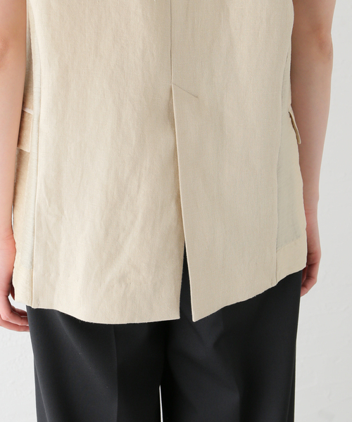 muller of yoshiokubo（ミュラーオブヨシオクボ）の「muller of yoshiokubo/ミュラーオブヨシオクボ  LINO VEST（ベスト・レディース・ベージュ・MEDIUM）」の7枚目の写真