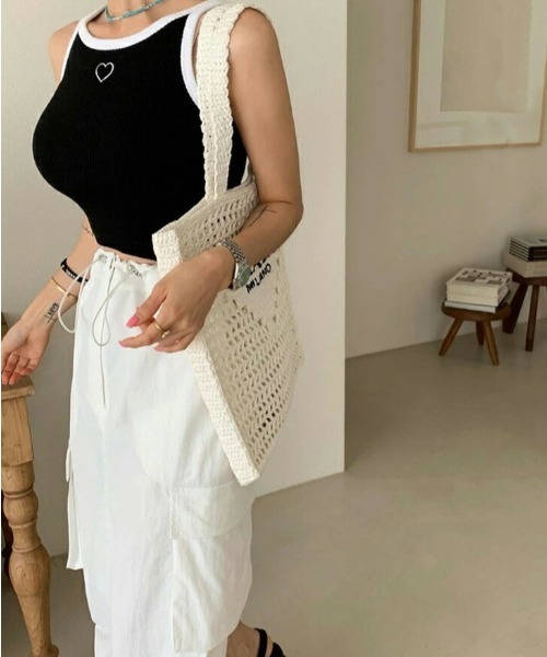 AMELY(エミリー)の「ドロストカーゴロング丈スカート(スカート・レディース・グレー系その他/ブラック/ホワイト・フリー/M/L)」の12枚目の写真