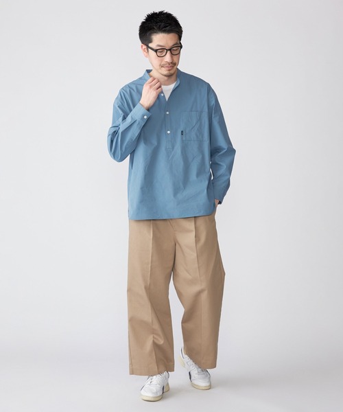 SHIPS.me(シップスミー)の「【ZOZO限定】SHIPS.me: バンドカラープルオーバービッグシャツ(シャツ/ブラウス・メンズ・グレー/ブルー/ライトグリーン/キャメル・S/M/L/XL/XS)」の12枚目の写真