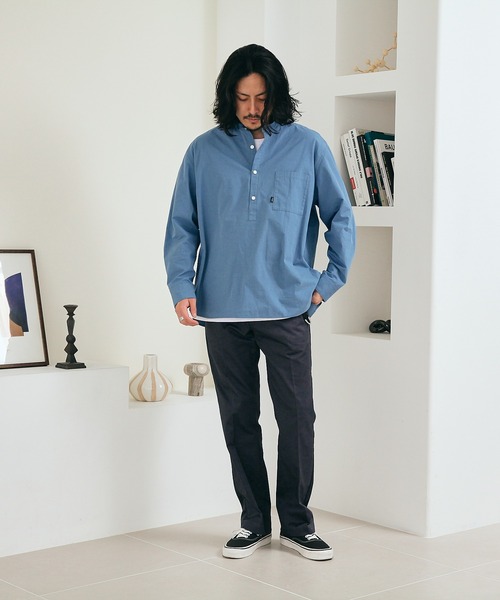 SHIPS.me(シップスミー)の「【ZOZO限定】SHIPS.me: バンドカラープルオーバービッグシャツ(シャツ/ブラウス・メンズ・グレー/ブルー/ライトグリーン/キャメル・S/M/L/XL/XS)」の7枚目の写真