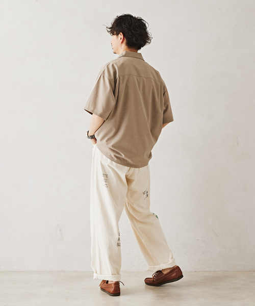 JOURNAL STANDARD relume（ジャーナルスタンダード　レリューム）の「"イージーケア" TECH-LINEN 半袖CPOシャツ（シャツ/ブラウス・メンズ・ブラック/ブラウン系その他/ブラックミックス/ベージュ・SMALL/MEDIUM/LARGE）」の21枚目の写真