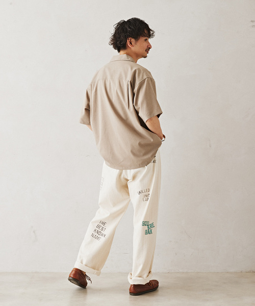 JOURNAL STANDARD relume（ジャーナルスタンダード　レリューム）の「"イージーケア" TECH-LINEN 半袖CPOシャツ（シャツ/ブラウス・メンズ・ブラック/ブラウン系その他/ブラックミックス/ベージュ・SMALL/MEDIUM/LARGE）」の20枚目の写真