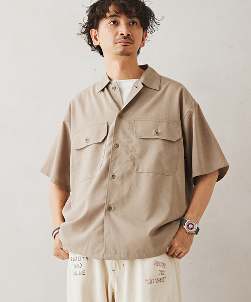 JOURNAL STANDARD relume（ジャーナルスタンダード　レリューム）の「"イージーケア" TECH-LINEN 半袖CPOシャツ（シャツ/ブラウス・メンズ・ブラック/ブラウン系その他/ブラックミックス/ベージュ・SMALL/MEDIUM/LARGE）」の17枚目の写真