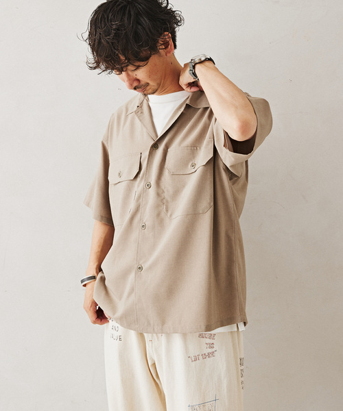 JOURNAL STANDARD relume（ジャーナルスタンダード　レリューム）の「"イージーケア" TECH-LINEN 半袖CPOシャツ（シャツ/ブラウス・メンズ・ブラック/ブラウン系その他/ブラックミックス/ベージュ・SMALL/MEDIUM/LARGE）」の15枚目の写真