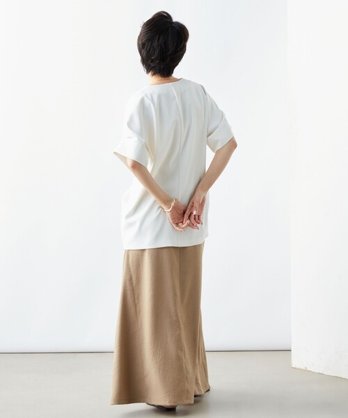 NOLLEY’S（ノーリーズ）の「ウォッシャブルツイル フレンチジャケット（ノーカラージャケット・レディース・ホワイト/ブラック・FREE）」の7枚目の写真