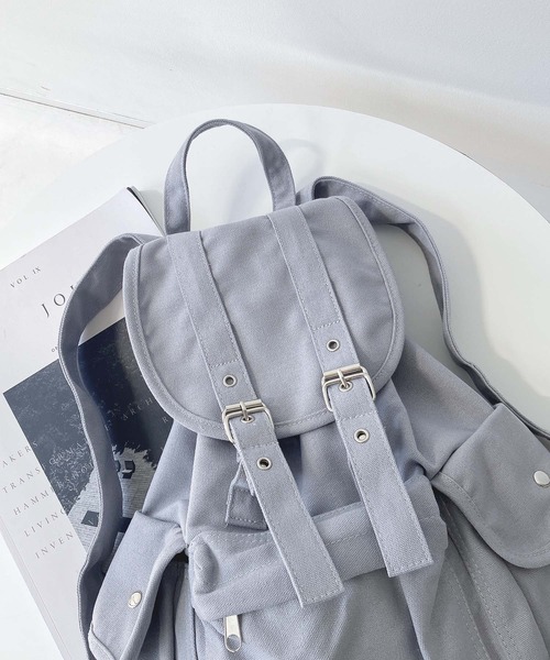 帆布 キャンバス ダブルベルト ビッグポケットリュック（バックパック