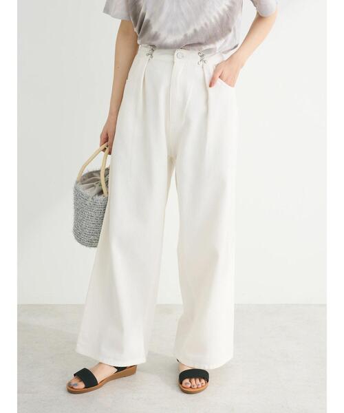 ELENCARE DUE（エレンカーレデュエ）の「・ELENCARE　DUE　ホワイトデニムタックパンツ（デニムパンツ・レディース・ホワイト・FREE）」の14枚目の写真