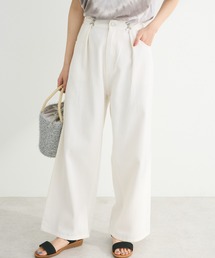 ・ELENCARE　DUE　ホワイトデニムタックパンツ