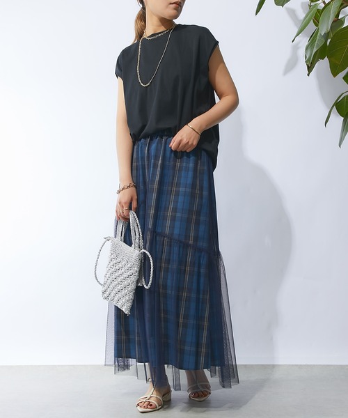 un dix cors（アンディコール）の「《着心地サラっと・着回しやすい》スムース肩タックプルオーバー（Tシャツ/カットソー・レディース・ブラック/オフホワイト/グリーン・FREE）」の21枚目の写真