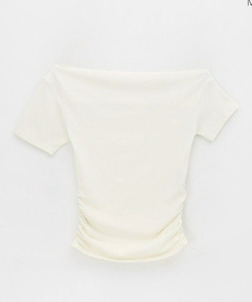 BLACKUP（ブラックアップ）の「[MADE] ジゼロアンバランスシャーリング半袖Tシャツ（Tシャツ/カットソー・レディース・チャコール/アイボリー/ブラック・FREE）」の15枚目の写真