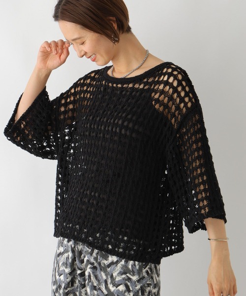 LEPSIM(レプシィム)の「3ゲージメッシュプルオーバー 116744(ニット/セーター・レディース・ライトパープル/ブラック/アイボリー・FREE)」の2枚目の写真